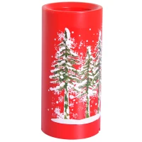 HOMCOM Candela Proiettore Natale LED con 4 Effetti Luce Intercambiabili Ф7x15cm Rosso(m-1)