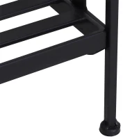 Outsunny Scaffale Libreria Mensola Pieghevole a 3 Ripiani Metallo 61 x 29.5 x 120 cm Nero(m-8)