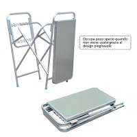 Outsunny Tavolo da Picnic Campeggio con Tavolino Pieghevole Portatile 3 Posti in Lega d'Alluminio 154,5 x 40,5 x 82cm Argento(m-8)