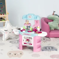 HOMCOM Baby Nursery Giocattolo per Bambole con 25 Accessori Bambini 3-6 Anni(m-2)