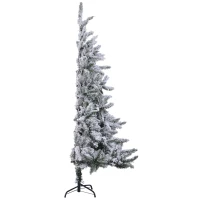 HOMCOM Albero di Natale Artificiale Alto 180 cm Effetto Neve Con 472 Punte per le Decorazioni Natalizie(m-1)