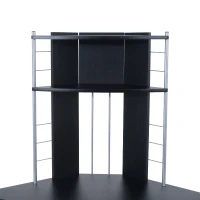 Homcom – Scrivania per Computer PC da Ufficio Studio in Legno e Ferro 113 x 65 x 158cm Nero(m-6)