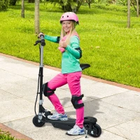 HOMCOM Monopattino Scooter Elettrico per Bambini con Sedile Pieghevole e Velocità Regolabile Max 12KM/H, 81.5 x 37 x 96cm, Nero(m-2)