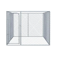PawHut Kennel per Cani da Esterno in Metallo Galvanizzato e Porta con Blocco, Recinto per Animali 400x230x182cm Argento(m-4)