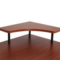 HomCom Scrivania per Computer Scrivania Ufficio Porta PC con Ripiano Tastiera, Noce, 120x55x85cm(m-6)