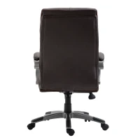 HOMCOM Poltrona Sedia Direzionale da Ufficio Regolabile e Girevole in Similpelle 62 × 78 × 103.5-111cm Marrone(m-7)