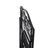 HOMCOM Portafiori Scaffale Pieghevole con 3 Ripiani per Balcone Giardino in Ferro Verniciato, Nero, 48 x28 x 101.5 cm(m-9)