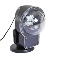 HOMCOM Proiettore LED Luci a LED a 4 Colori: Rosso, Verde, Blu e Bianco in Qualsiasi Combinazione Livello Impermeabilità IP44 ABS Nero 2W Lunghezza Cavo:3m 15.2×17.5×41.5cm(m-1)