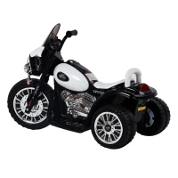 HOMCOM Mini Moto Triciclo Elettrico per Bambini con Luci e Musica, Velocità 2.5KM/h in PP Nero, 80 x 43 x 54.5cm(m-6)