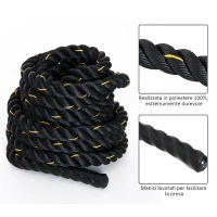 HomCom Battle Rope Forza Fitness Corda da Allenamento (Ф38mm) Lunghezza 15m(m-6)