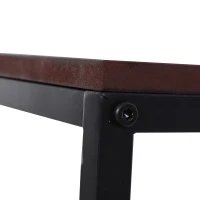 HOMCOM Tavolino Laterale da Divano o Letto Forma a "C" Design Industriale Metallo e MDF Fino 20 kg 56x36x68cm(m-9)