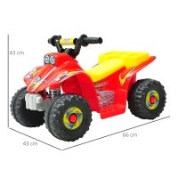 Qaba Quad Moto Elettrica per Bambini, Rosso e Giallo(m-3)