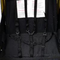 Outsunny Rimorchio Bici per Bambini Passeggio Carrello Portabimbi Mutifunzioanle 2 in 1, 122 × 90 × 106cm Giallo(m-8)