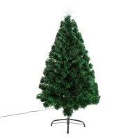 HOMCOM Albero di Natale Artificiale 130 Rami in PVC con Luci LED Φ62 x 120cm Verde(m-1)