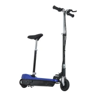 HomCom Monopattino Elettrico con Sella per Bambini Pieghevole 120W, Blu(m-5)