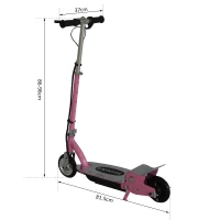 Homcom - Monopattino Elettrico 13Km/h Elettroscooter 120W 81.5 x 37 x 90cm Rosa(m-2)