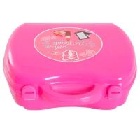 HOMCOM Set Bellezza Trucchi Giocattolo Valigetta Richiudibile Bambine 20pz Portatile 34 × 27 × 29cm Rosa(m-6)