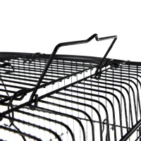 PawHut Voliera Gabbia per Uccelli da Interno Esterno Tetto Apribile con Posatoio 2 Contenitori per Alimenti in Metallo 41.5x29.5x56.5cm(m-8)