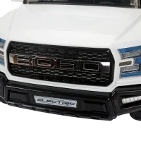 HOMCOM Macchinina Elettrica Modello Jeep per Bambini: 3-8 Anni Cintura di Sicurezza, Luci e Musica Certificati CE, EN71-1-2-3, EMC, EN62115 Bianco(m-8)