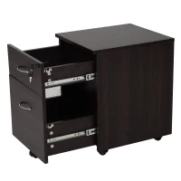 Vinsetto Cassettiera con 2 cassetti per Documenti A4 con Chiusura di Sicurezza Nero(m-9)