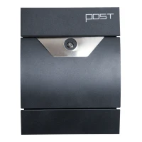 HOMCOM Cassetta Postale con Scomparto per Giornali, 2 Chiavi, Montaggio a Muro, in Acciaio, Grigio, 35x9.5x44.5cm(m-4)