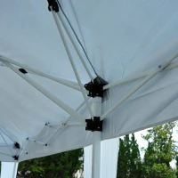Outsunny Carpa Plegable en Acordeón 6x3 m con Toldo Bolsa Transporte Incluida Cenador Gazebo de Acero Tela Oxford Resistente al Agua Color Blanco(m-4)