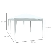 Outsunny Carpa Plegable en Acordeón 6x3 m con Toldo Bolsa Transporte Incluida Cenador Gazebo de Acero Tela Oxford Resistente al Agua Color Blanco(m-3)