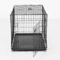 PawHut Gabbia Trasportino per Animali Pieghevole in Acciaio, 91x61x67cm(m-6)