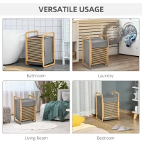 HOMCOM Cos de Rufe cu Sac Detasabil Stil Nordic Bambus si Panza(m-7)