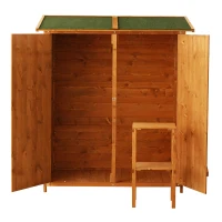 Outsunny, magazie pentru gradina, 140x75x160 cm, lemn(m-4)