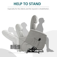 Homcom Fotoliu Electric cu Suport de Ridicare 150° si sistem Recliner pentru Relaxare in Textil, Gri 77x93x110cm(m-4)