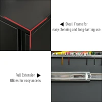 Vinsetto Dulap cu sertare de Birou Clasificator pentru Dosare cu 2 Sertare Încuietoare 39x48x67cm Negru(m-7)