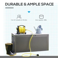 Outsunny Cufar de Gradina Efect Ratan 380L cu Asezare pentru 2 Persoane(m-4)