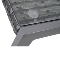 Outsunny masuta exterior, blat sticla, 50x50x50cm, gri(m-6)