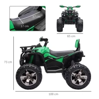 Homcom ATV Electric 12V – Copii 3–5 Ani, Cu Faruri & Baterie(m-3)