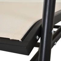 Outsunny Leagan de Gradina cu 2 Locuri din Metal si Tesatura Transpiranta Bej(m-10)