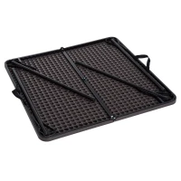 Outsunny Masa Camping Pliabila, din Metal si Plastic Maro 86x86x71,5cm(m-9)