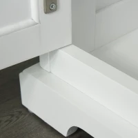 HOMCOM Dulap de bucatarie din lemn alb cu design anti-rasturnare 136x42.5x86 cm(m-10)