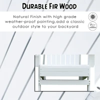 Outsunny Scaun de Gradina Adirondack din Lemn Alb 97x72.5x93cm(m-4)