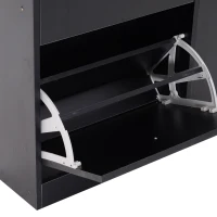 HOMCOM mobilier pentru hol cu ușă pentru pantofi modern din lemn negru 80x24x120cm(m-10)