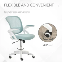 Vinsetto Scaun de Birou Ergonomic Spatar din Plasa si Sezut Capitonat Albastru(m-7)