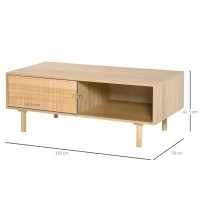 HOMCOM Masuta de sufragerie Stil nordic, cu Usa si Compartiment deschis Culoare Lemn(m-3)