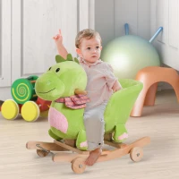 HOMCOM Cal Balansoar cu Roti sub Forma de Dragon pentru copii 18-36 luni Verde(m-2)