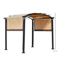 Outsunny pergola de gradina cu panza glisanta, 295x245 cm(m-3)