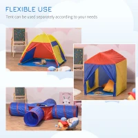 HOMCOM Cort de Joaca 6 in 1 pentru 2-4 Copii cu Tunel Pliabil(m-7)