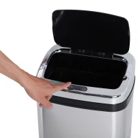 HomCom cos de gunoi patrat, din inox, cu senzor automat, 50L(m-5)