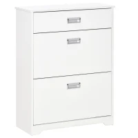 HOMCOM Suport de Pantofi Modern 2 Sertare pentru 16 Perechi de Pantofi si Sertar Mic 70x29x92cm(m-1)