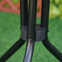 Outsunny Masuta de Gradina Rotunda Outsunny cu Etajera din Sticla si Structura Metalica, Φ50x55cm, Negru(m-6)