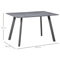 HOMCOM Masa pentru Pranz Dreptunghiulara Moderna din MDF si metalo 120x80x76cm(m-3)
