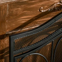 HOMCOM Paravan pentru Semineu din Metal Negru cu 2 Usi 88x30x89cm(m-9)